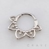 FLORAL PETALS TRIBAL BEAD FILIGREE 316L SURGICAL STEEL SEPTUM HINGED SEGMENT RING